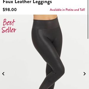 Spandex Faux Leather Leggings in XLPetite (black)